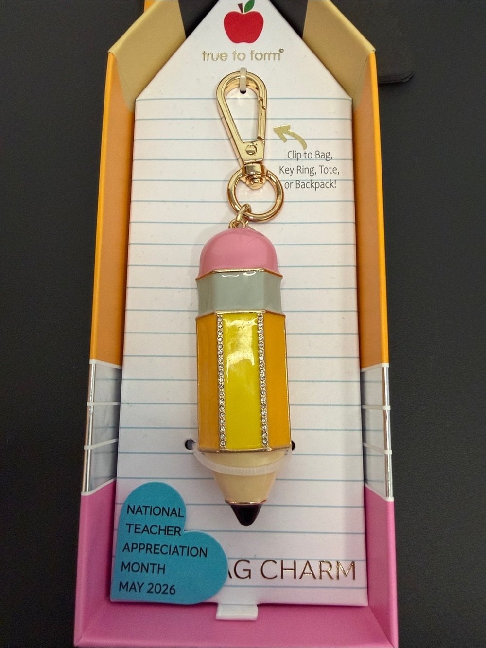 True To Form | School Teacher Whimsical  Pencil Bag Charm 🍎✏️